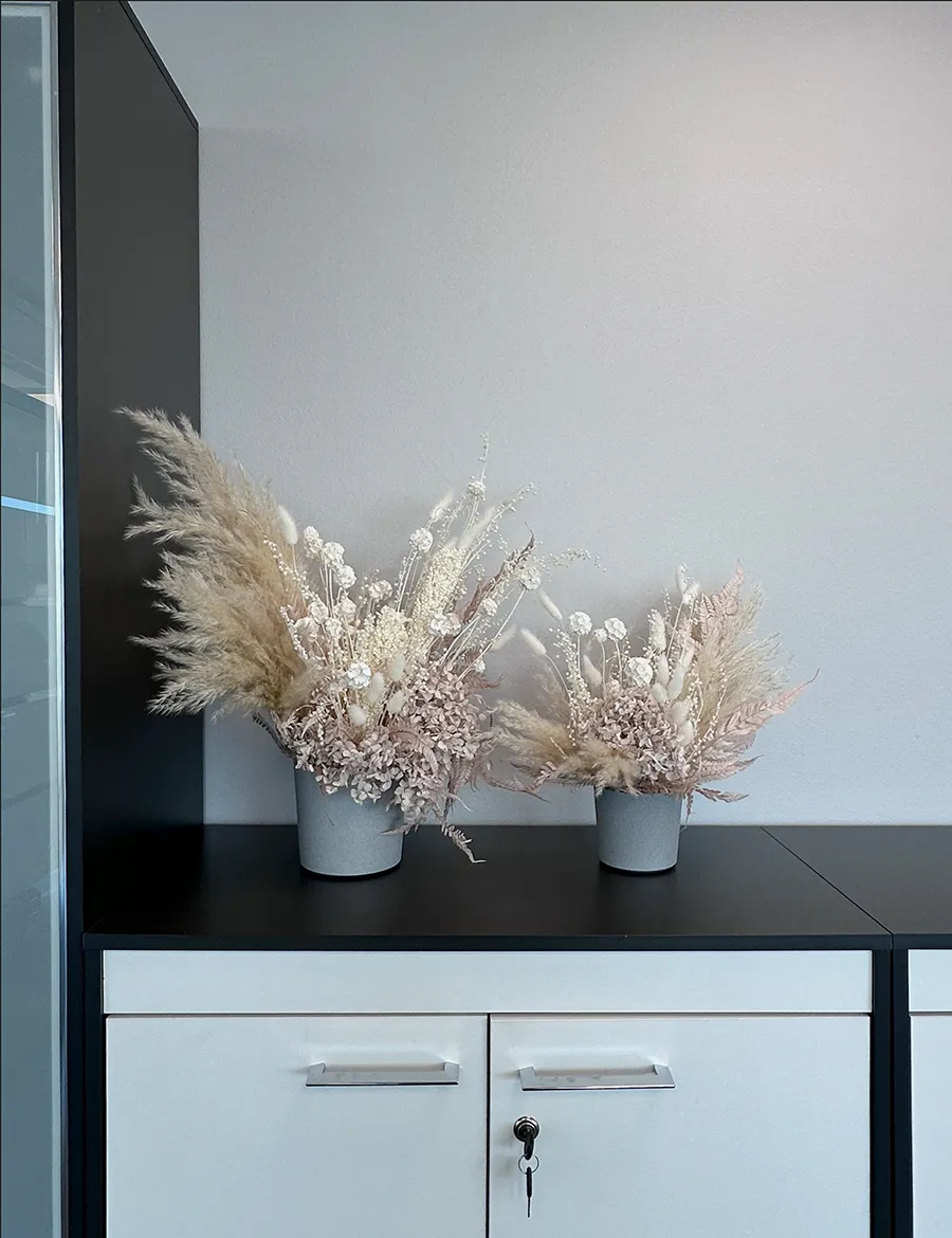 Заказать кашпо из сухоцветов и стабилизированных растений в спб.